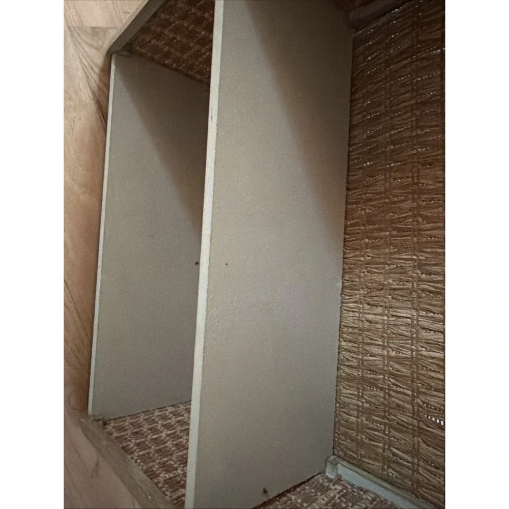 Vintage Woven Rattan Wicker Tan 2 Tier‎ Hanging Wall Shelf Bathroom Cottagecore